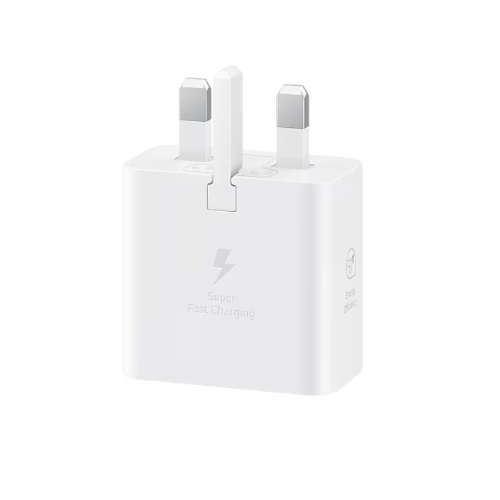 Official Samsung Galaxy 25W Super Fast Charging UK Adapter Plug Only White