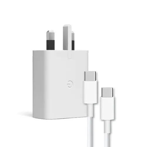 Official Google Pixel 6a USB-C Fast Charger and 1m USB-C Cable White 30W