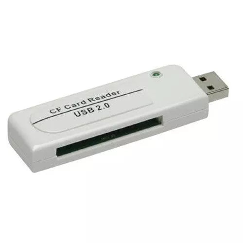 Compact Flash Memory Card Reader / Writer CF Adaptor With USB White